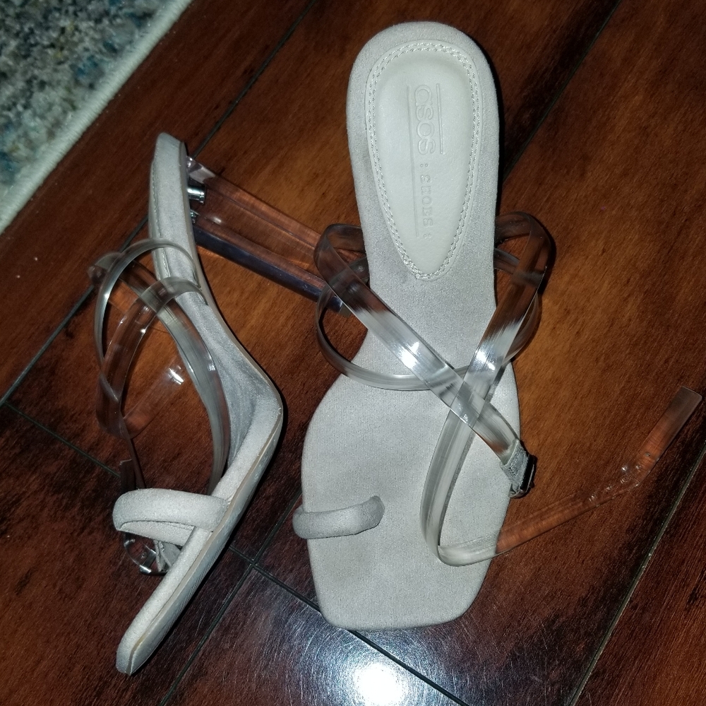 Luxe Herald Clear Barely There Block Heel Sandal